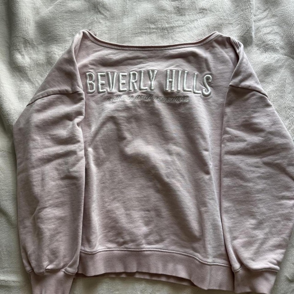 Garage Pink 'Beverly Hills' Off-Shoulder Crewneck Sweatshirt